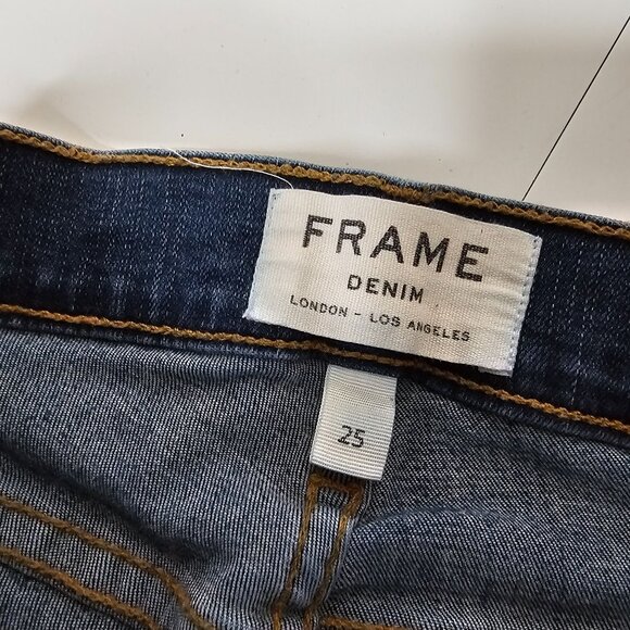 Frame Denim 25 Le High Skinny Jeans Released Step Hem Merrick Preppy Medium Wash - Picture 7 of 9